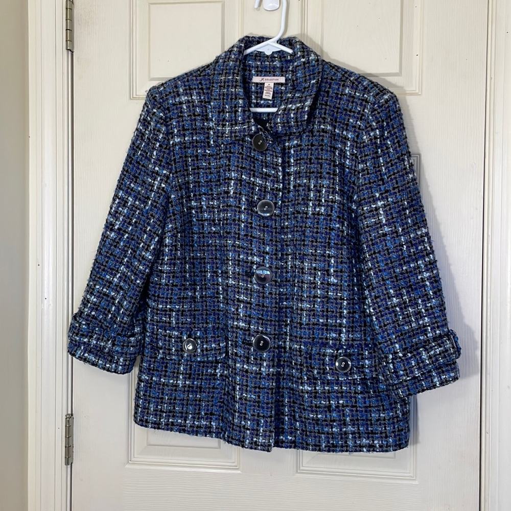 J. M Collections Blue Blazer Jacket Excellent Condition Size 14